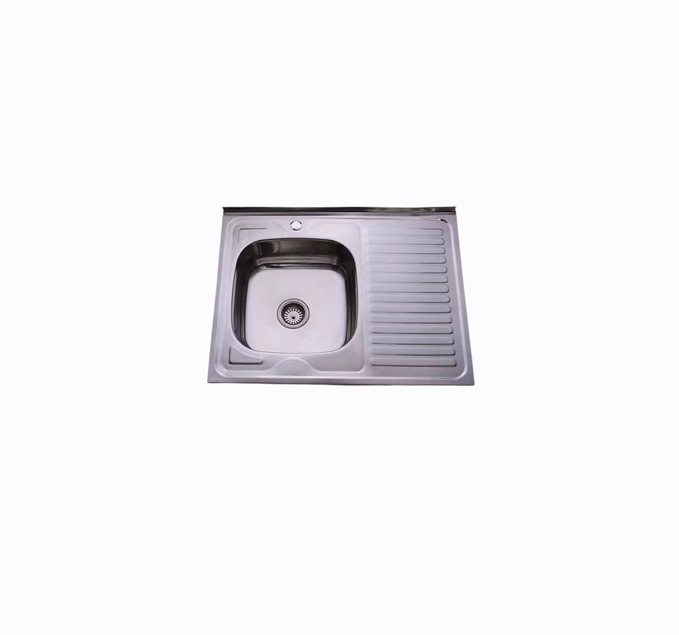 Modern Deep Single Kitchen Sink with Drainboard for Restaurants 800x600mm